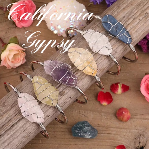 Raw Rose Quartz Silver Bracelet - Picture 4 of 6